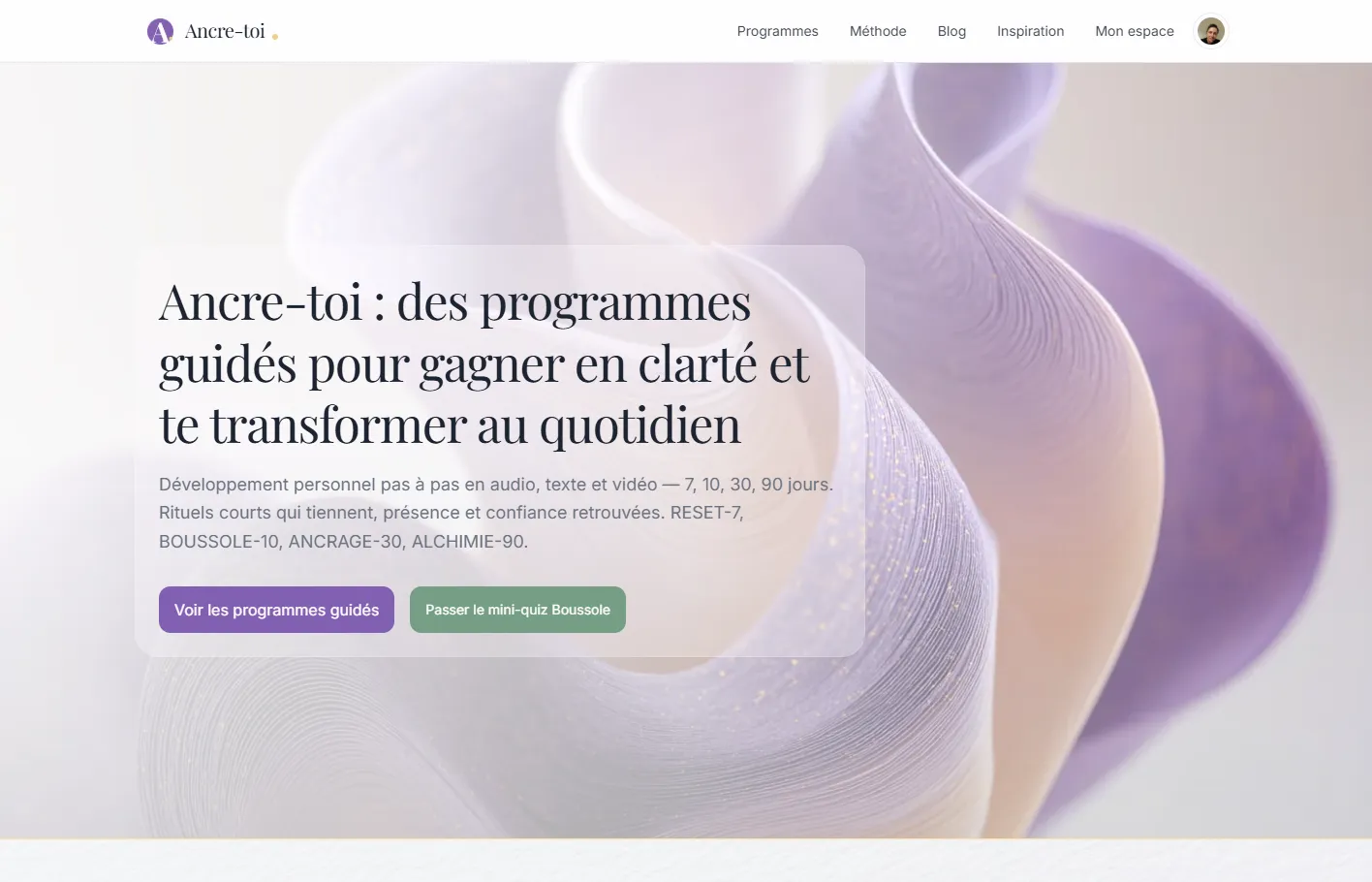 Aperçu du projet Ancre-toi